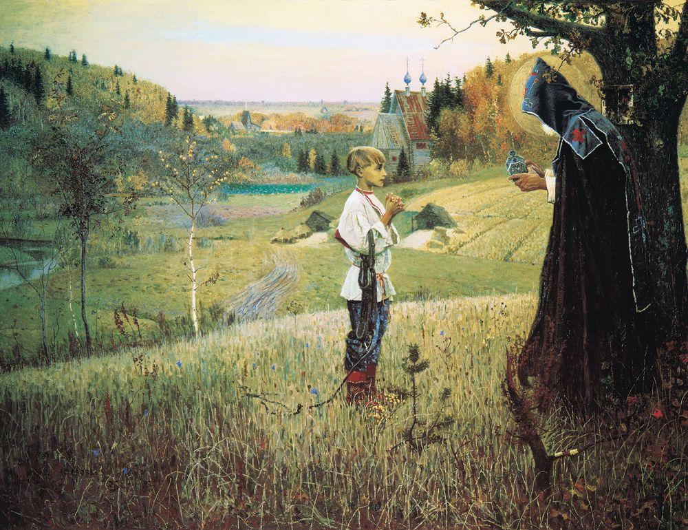 Нестеров М. В. «Святое видение отроку Варфоломею», 1890